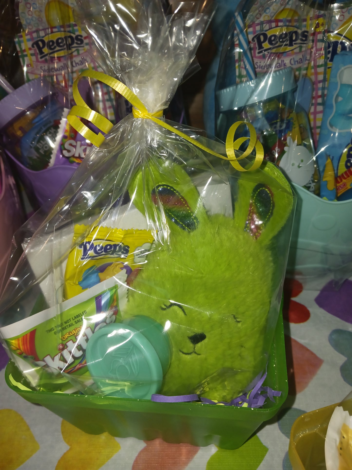 Peep basket/Fuzzy bunny toddler basket